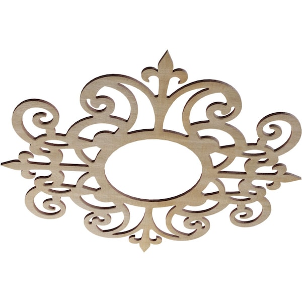 Dijon Wood Fretwork Pierced Ceiling Medallion, Hickory, 22OD X 7 1/8ID X 1/4T